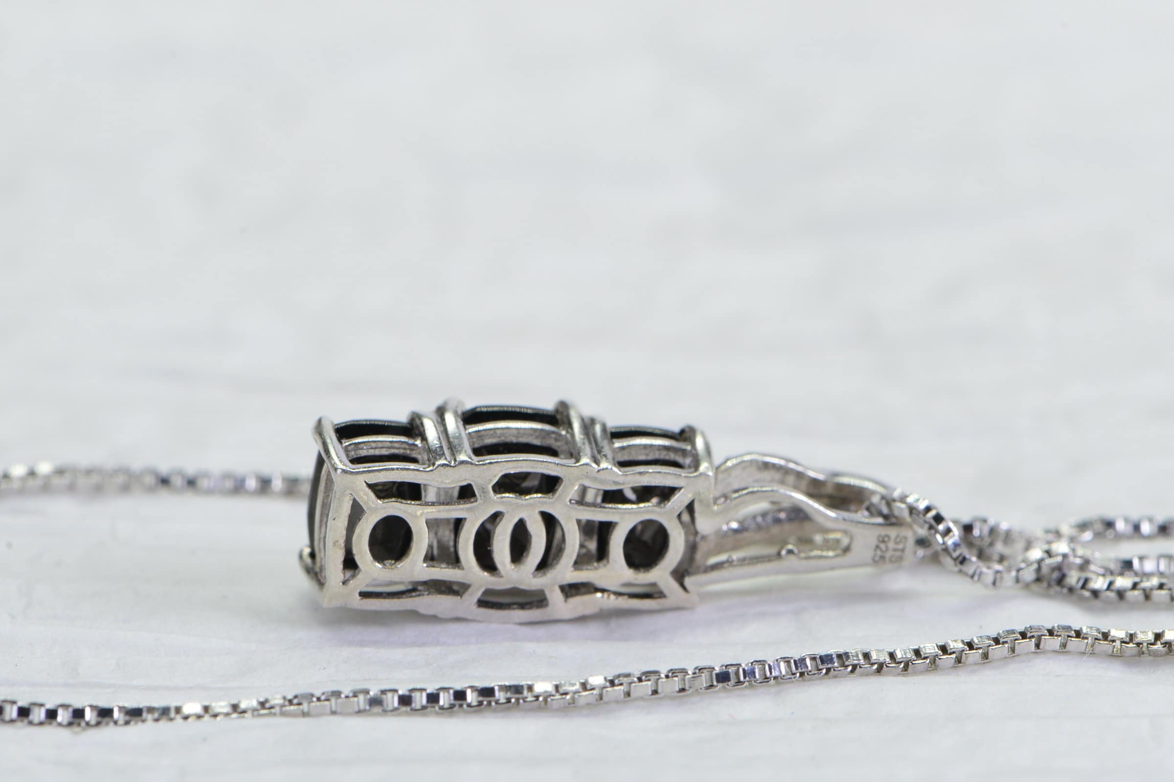 Emerald Cut Black Onyx Sterling Silver Pendant - Birthstone Jewelry