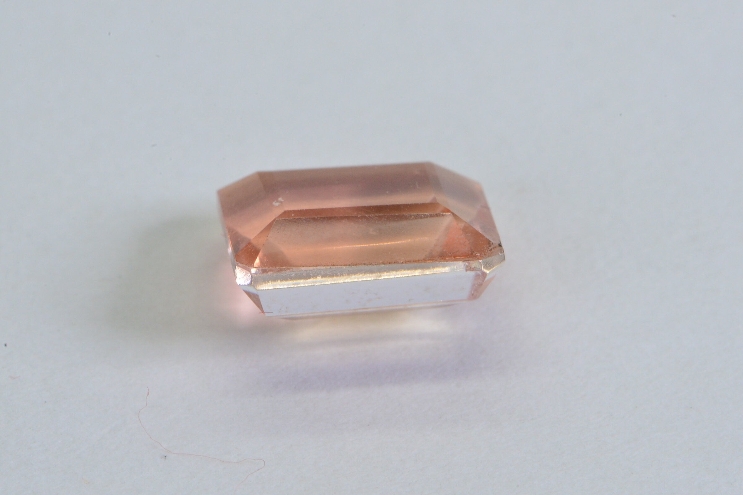 Morganite Pink Peach Doublet Quartz  Faceted Emerald Cut Gemstone Loose 10X8mm