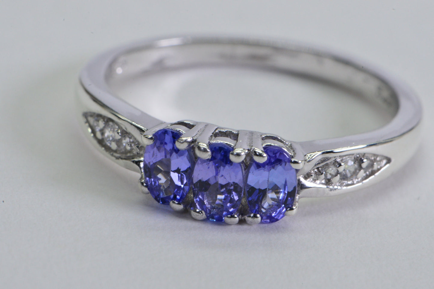Tanzanite & Diamond Accent Ring, 14K White Gold Over Sterling Silver