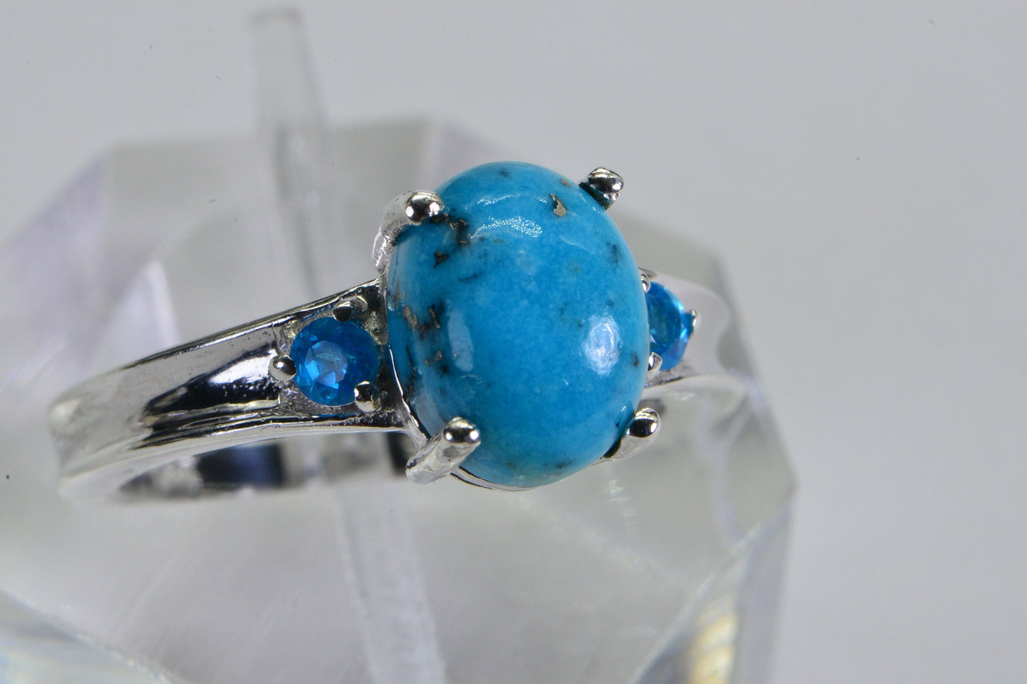 Turquoise Apatite Ring: Sterling Silver Arizona Mine Gemstone