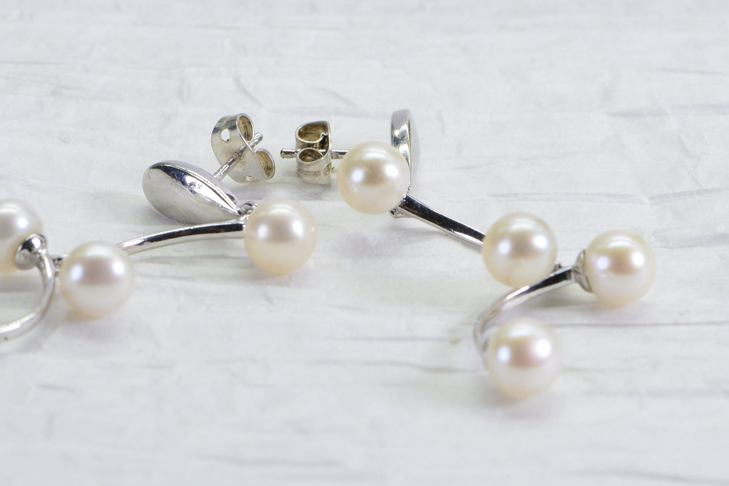 Tahitian Cultured Pearl Dangle Earrings: Sterling Silver Branch Wedding Jewelry
