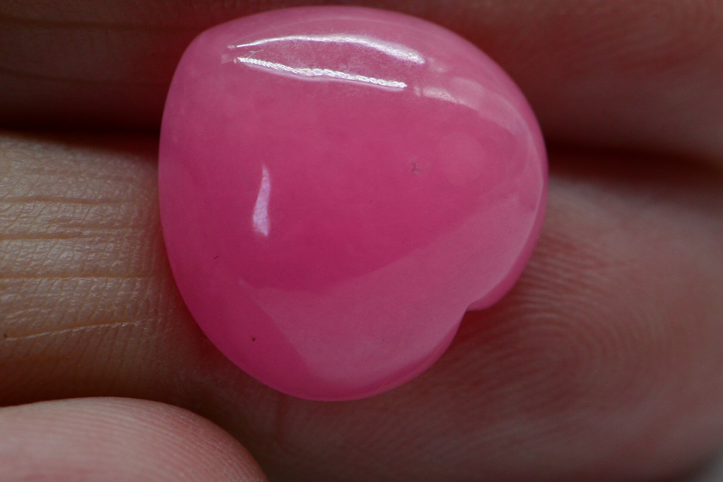 Pink Jade Hearts Cabochon 15mm