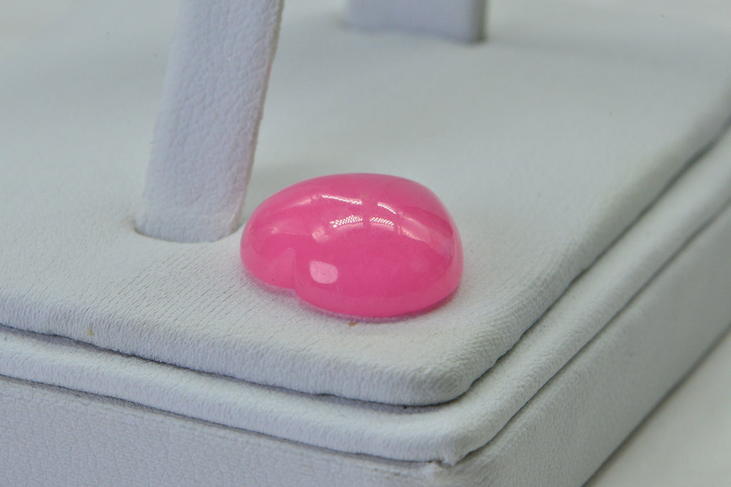 Pink Jade Hearts Cabochon 15mm
