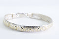 Vintage 14K Gold Plated Sterling Silver Herringbone Bracelet - Italy