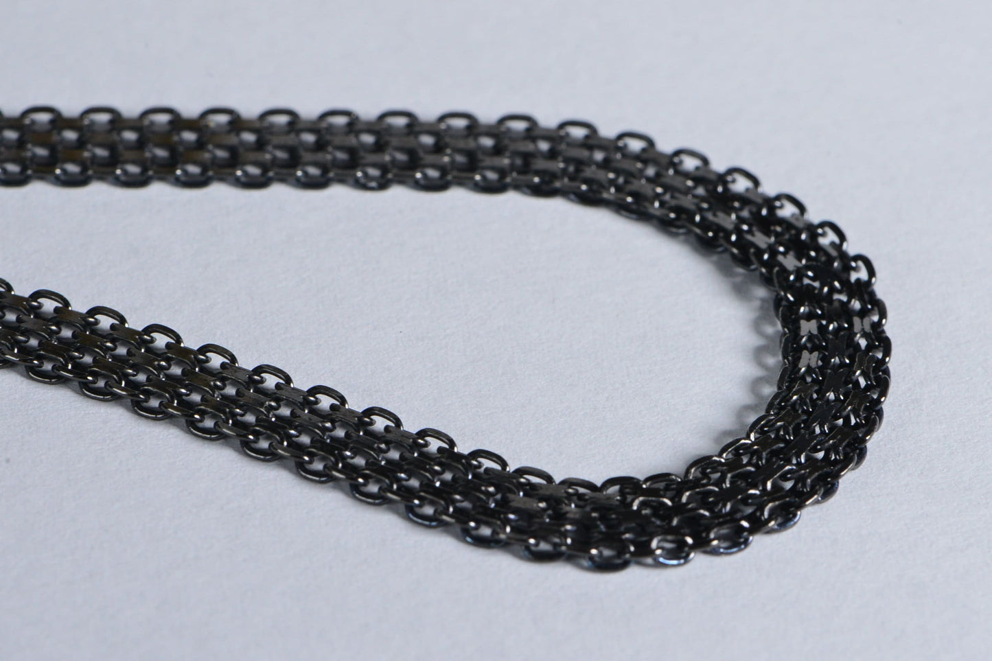 Black Gold Vermeil Bismarck Chain Necklace: Sterling Silver 925, 20 inch