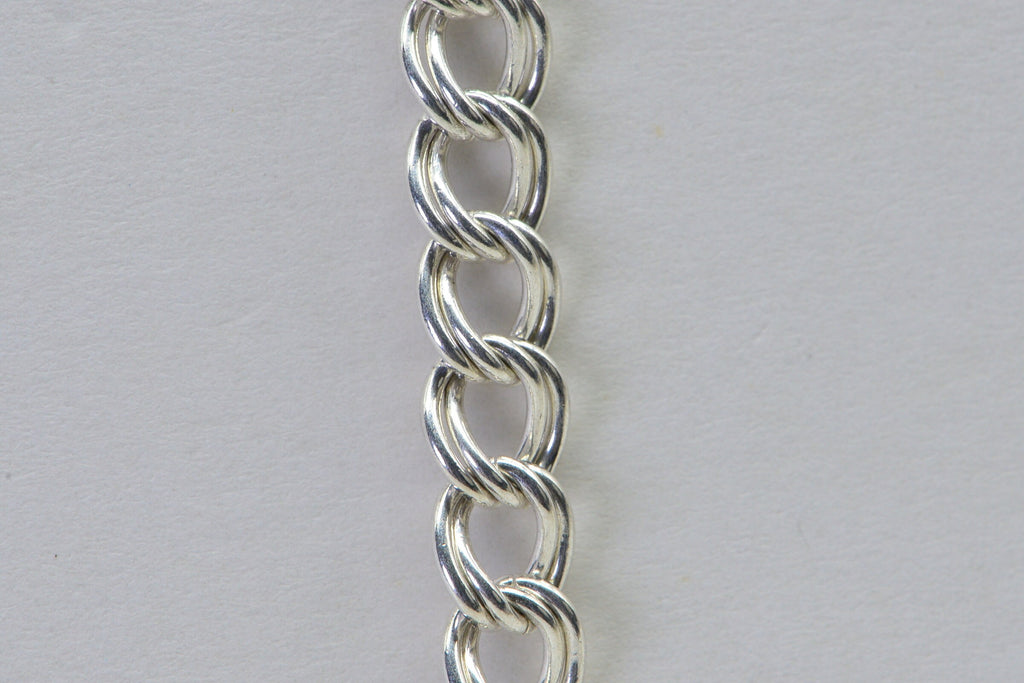 Heavy Dangle Charm Bracelet, Sterling Silver Cuban Chain Bracelet