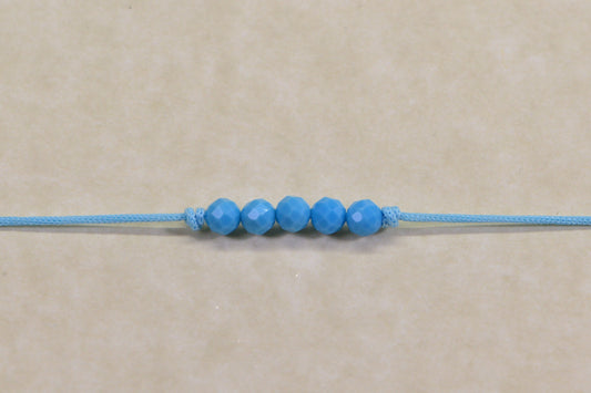 Blue Turquoise Beaded Macrame Bracelet: Adjustable Boho Anklet