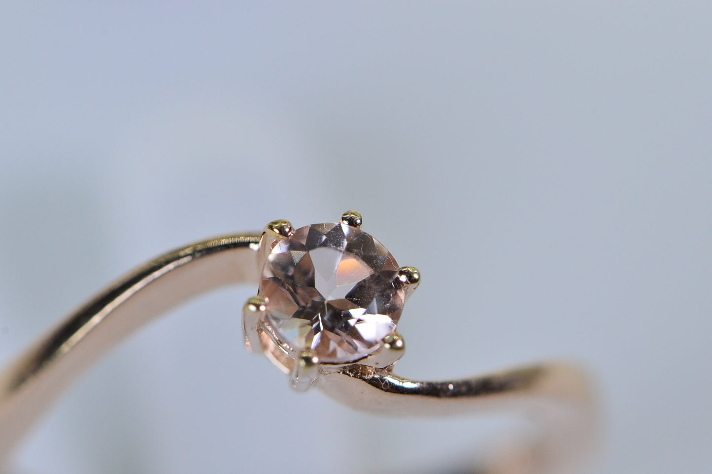 Morganite Engagement Ring: Rose Gold Over Sterling Silver, Round Cut