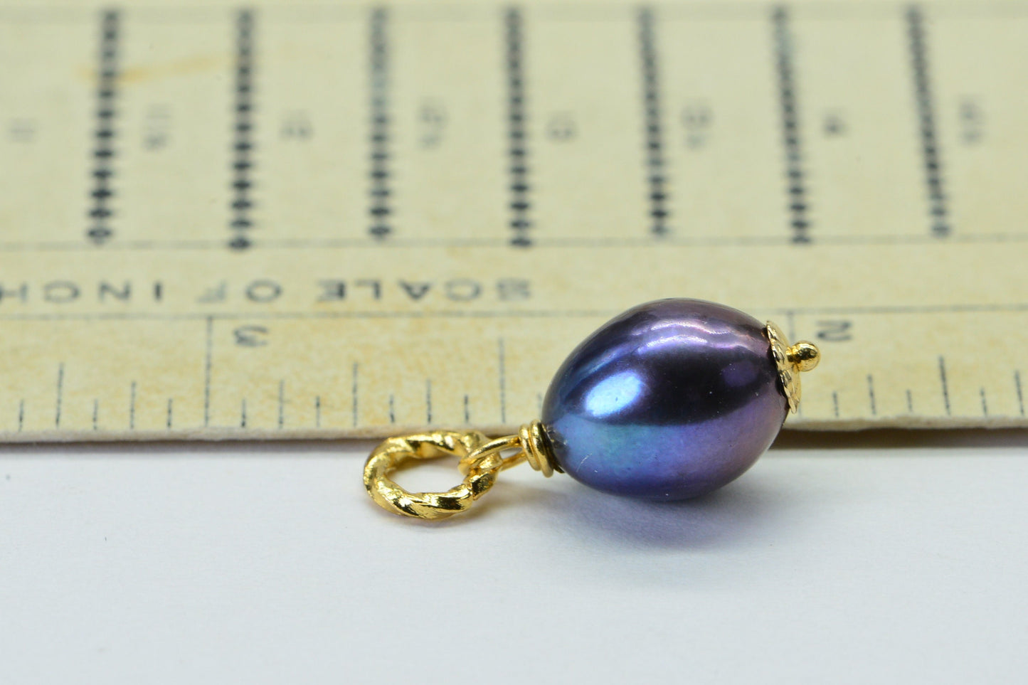 Black Baroque Pearl Pendant: 14K Gold Filled Wire Wrapped Drop