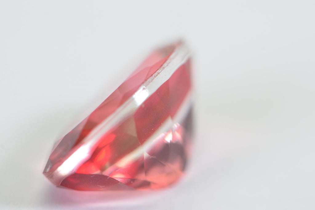 Pink Orange Bicolor Tourmaline Quartz Doublet: 18X13mm Oval Facet Gemstone
