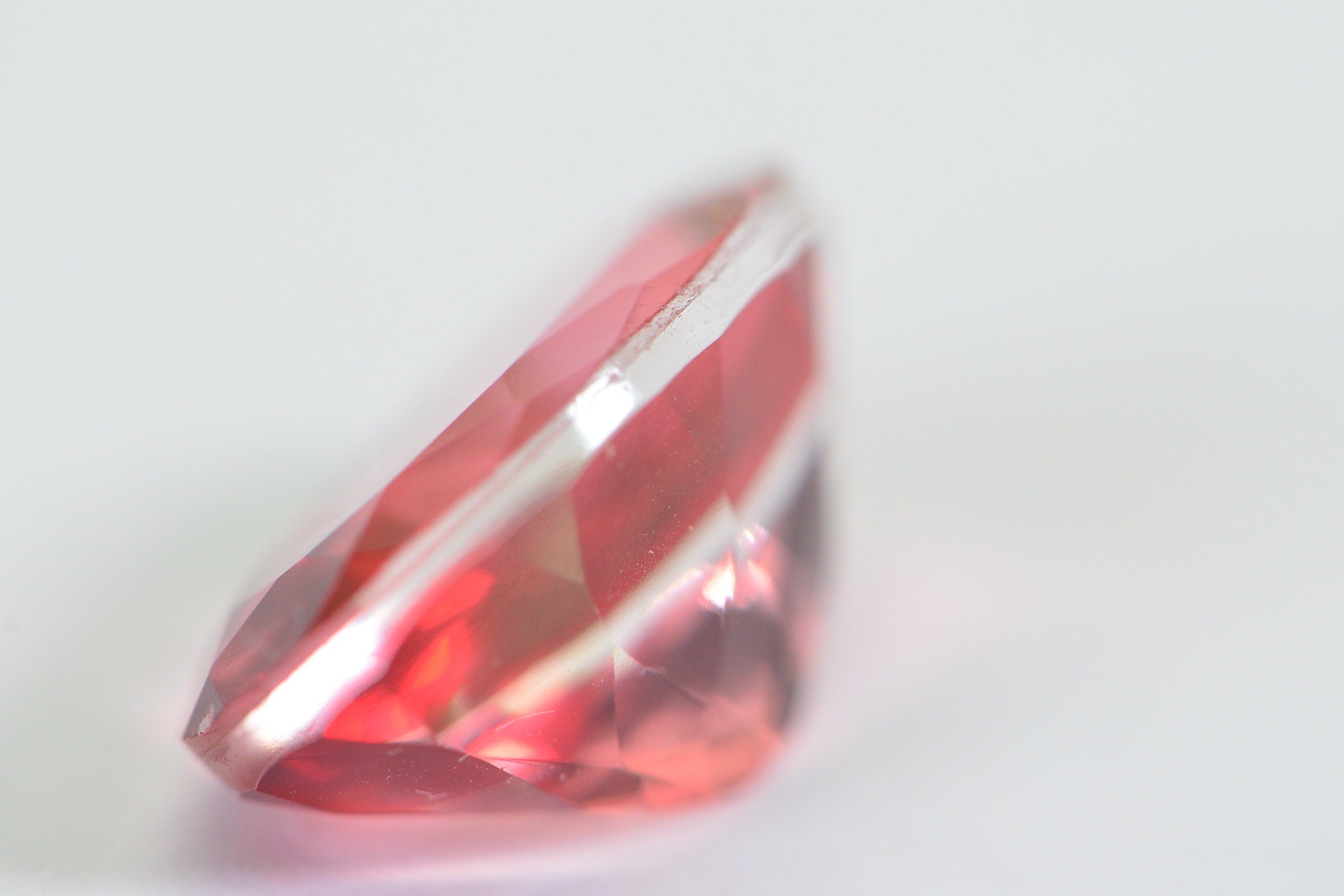 Pink Orange Bicolor Tourmaline Quartz Doublet: 18X13mm Oval Facet Gemstone