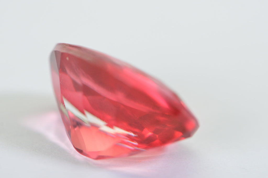 Pink Orange Bicolor Tourmaline Quartz Doublet: 18X13mm Oval Facet Gemstone