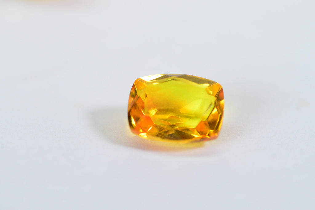 Brazilian Citrine Doublet: Emerald & Pear Cut Yellow-Orange Gemstone