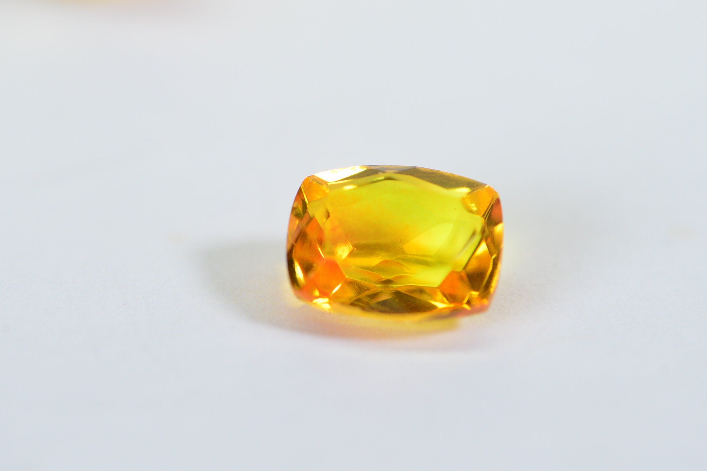 Brazilian Citrine Doublet: Emerald & Pear Cut Yellow-Orange Gemstone