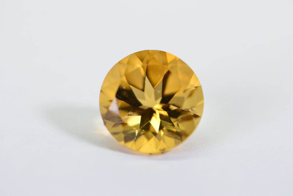 10mm Natural Citrine Round Facet Cabochon For Ring Birthstone November