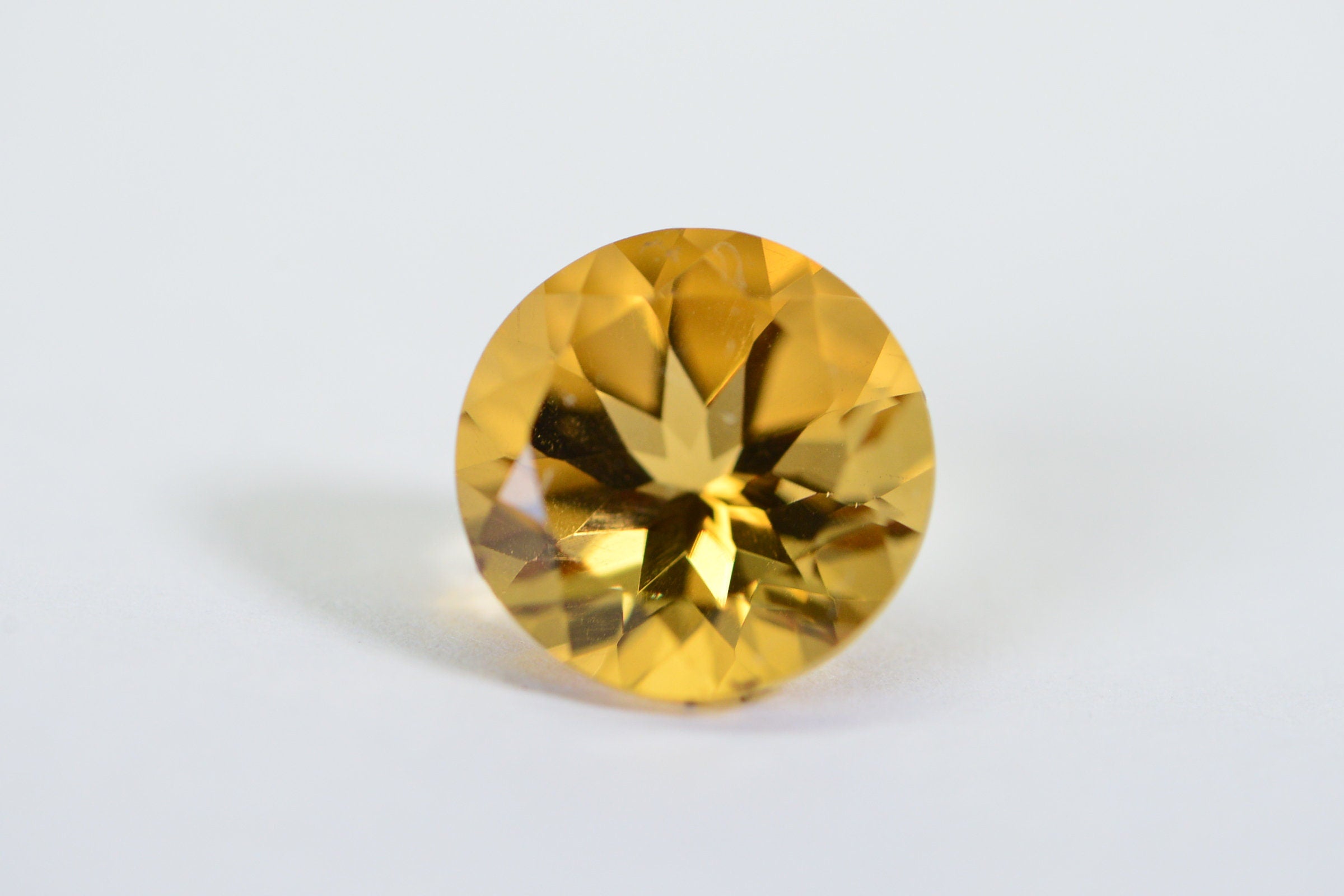 10mm Natural Citrine Round Facet Cabochon For Ring Birthstone November