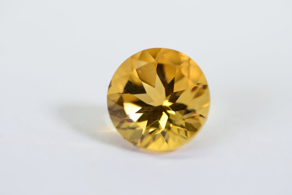 10mm Natural Citrine Round Facet Cabochon For Ring Birthstone November
