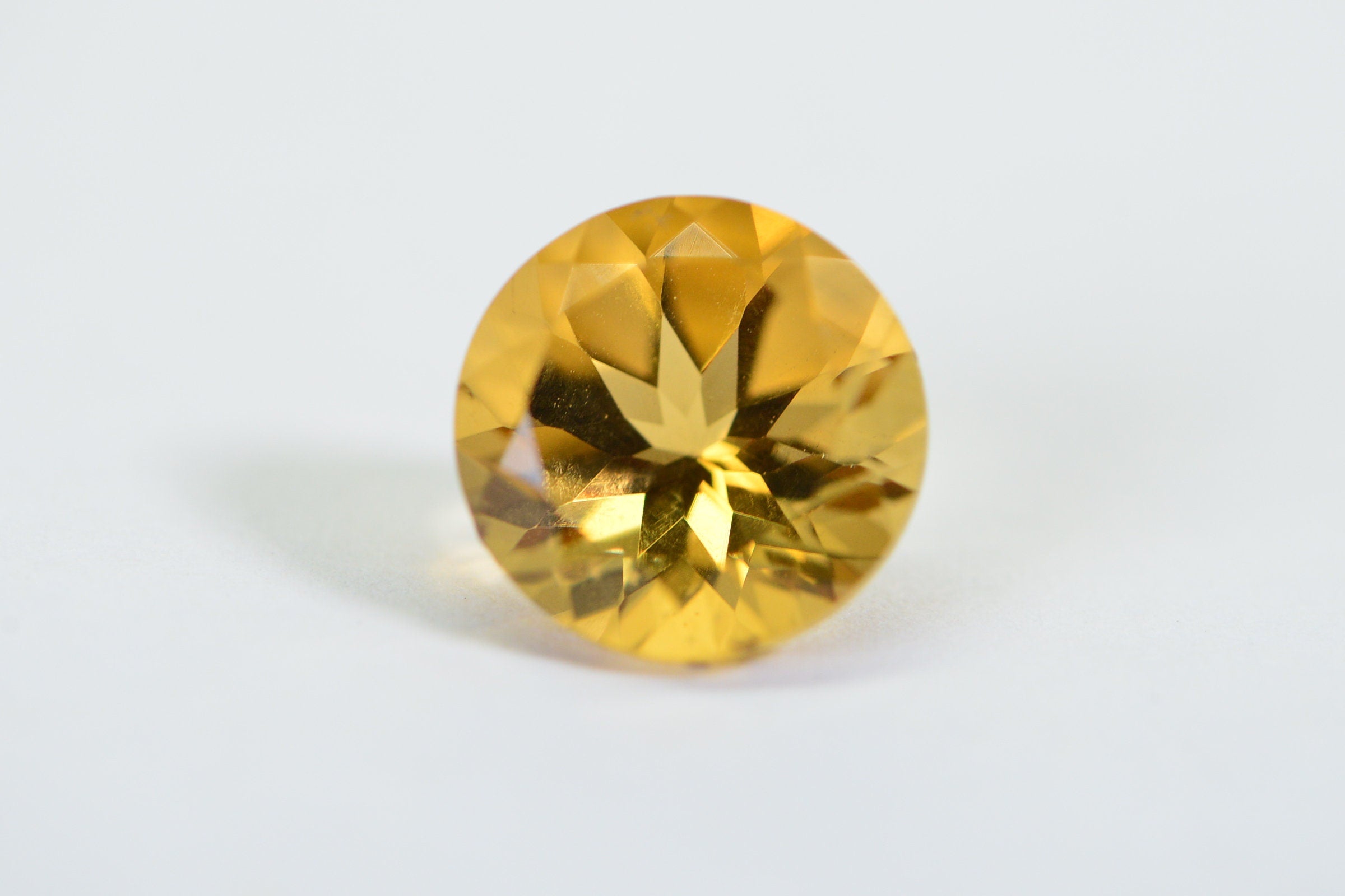 10mm Natural Citrine Round Facet Cabochon For Ring Birthstone November
