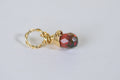 Black Opal Birthstone Charm: 14K Gold Filled Wire Wrapped Pendant