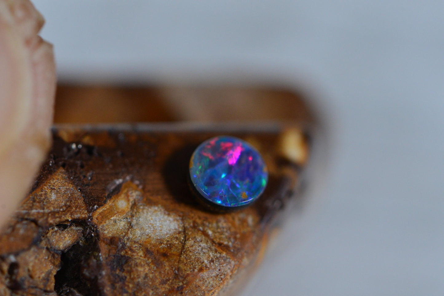 AAA Australian Black Opal Cabochon: Multi-Color Gemstone, 4mm Round