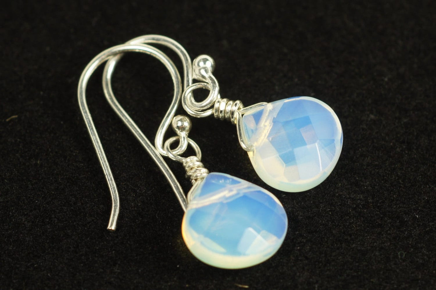 Drop Earrings Opalite Stone Sterlings Sillver Jewelry