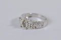 Silver 4-Prong Ring Blank: Oval Multi-Stone Setting, US Size 7
