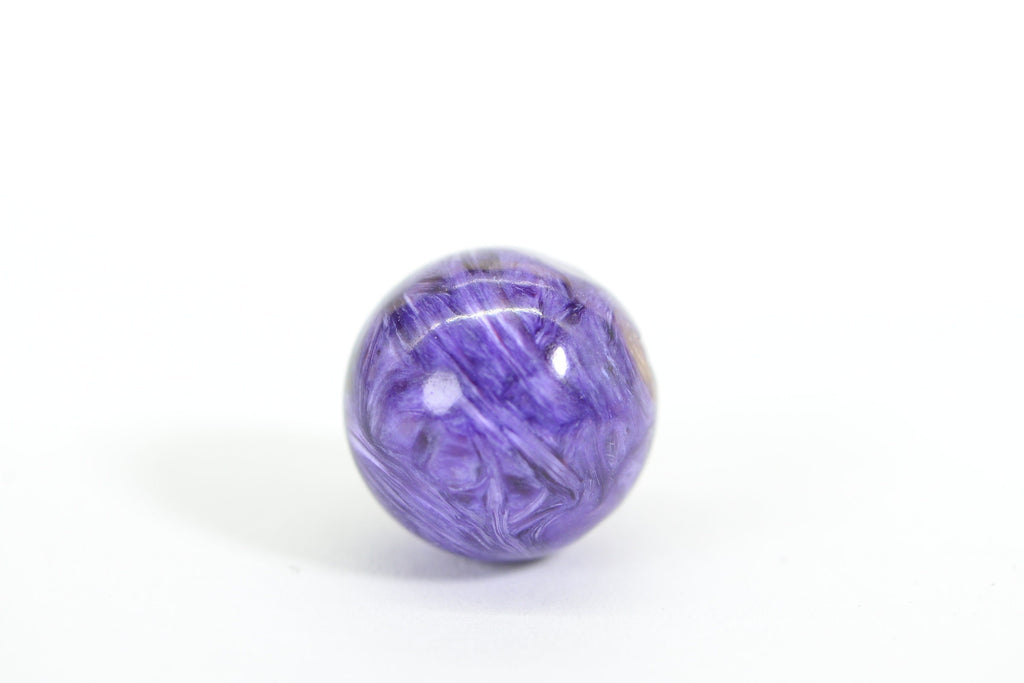 Russian Charoite 15.4mm Handmade Cut Large Hole Gemstone Sphere Ball  Round Beads Natural Gemstone Beads Luxury AAA Jewelry Making Supplies