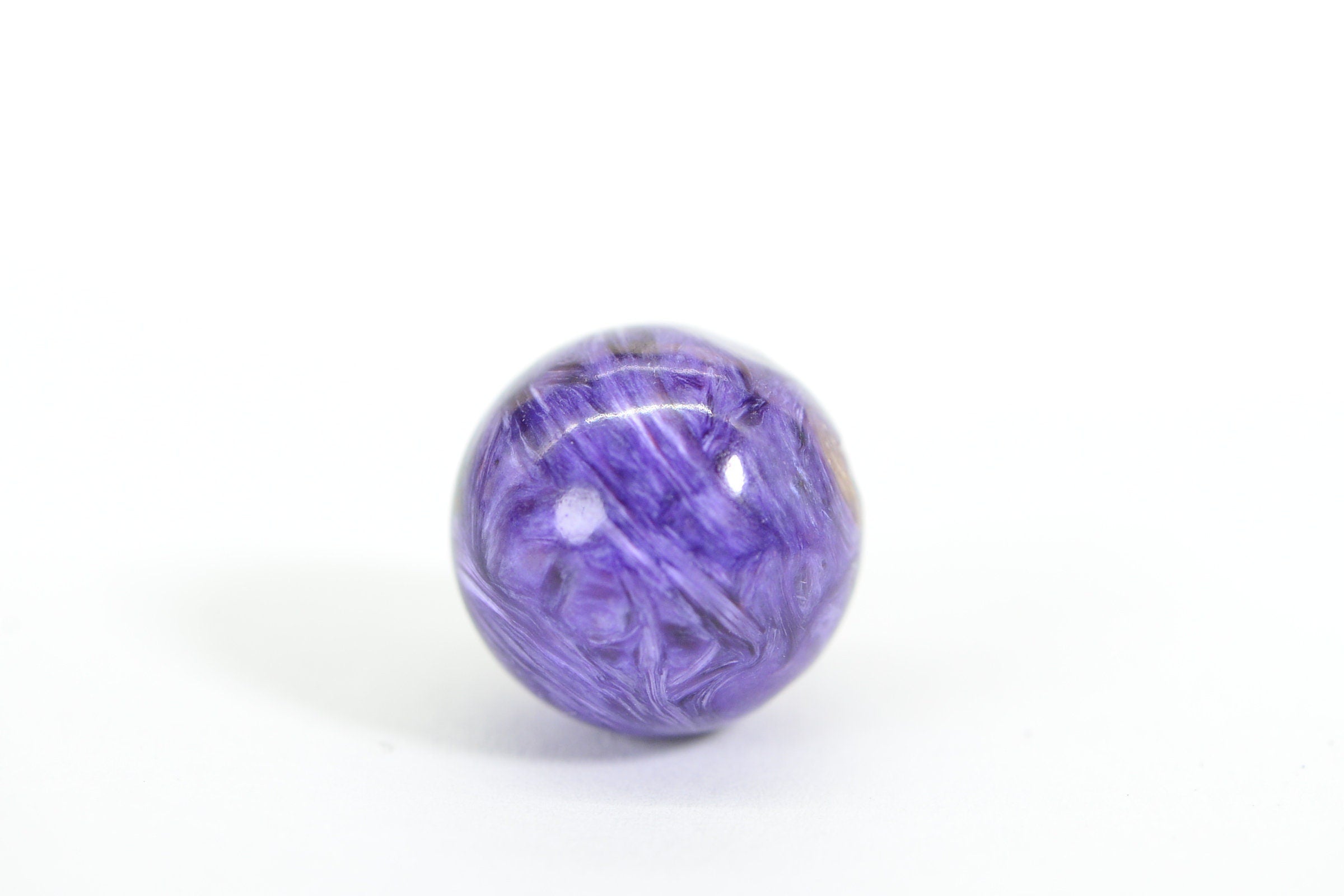Russian Charoite 15.4mm Handmade Cut Large Hole Gemstone Sphere Ball  Round Beads Natural Gemstone Beads Luxury AAA Jewelry Making Supplies