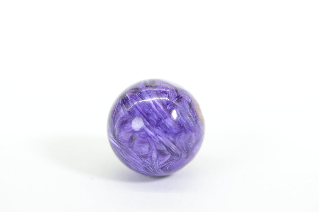 Russian Charoite 15.4mm Handmade Cut Large Hole Gemstone Sphere Ball  Round Beads Natural Gemstone Beads Luxury AAA Jewelry Making Supplies