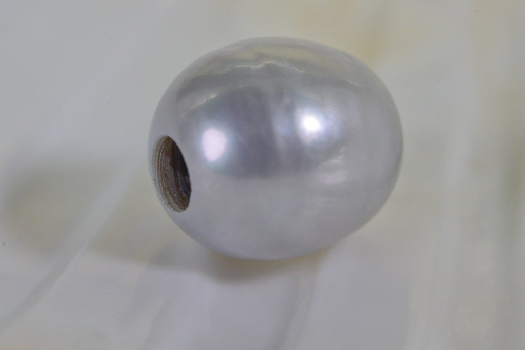 Gray Freshwater Pearl Bead: 14x12mm Large Rice Shape, 3mm Hole