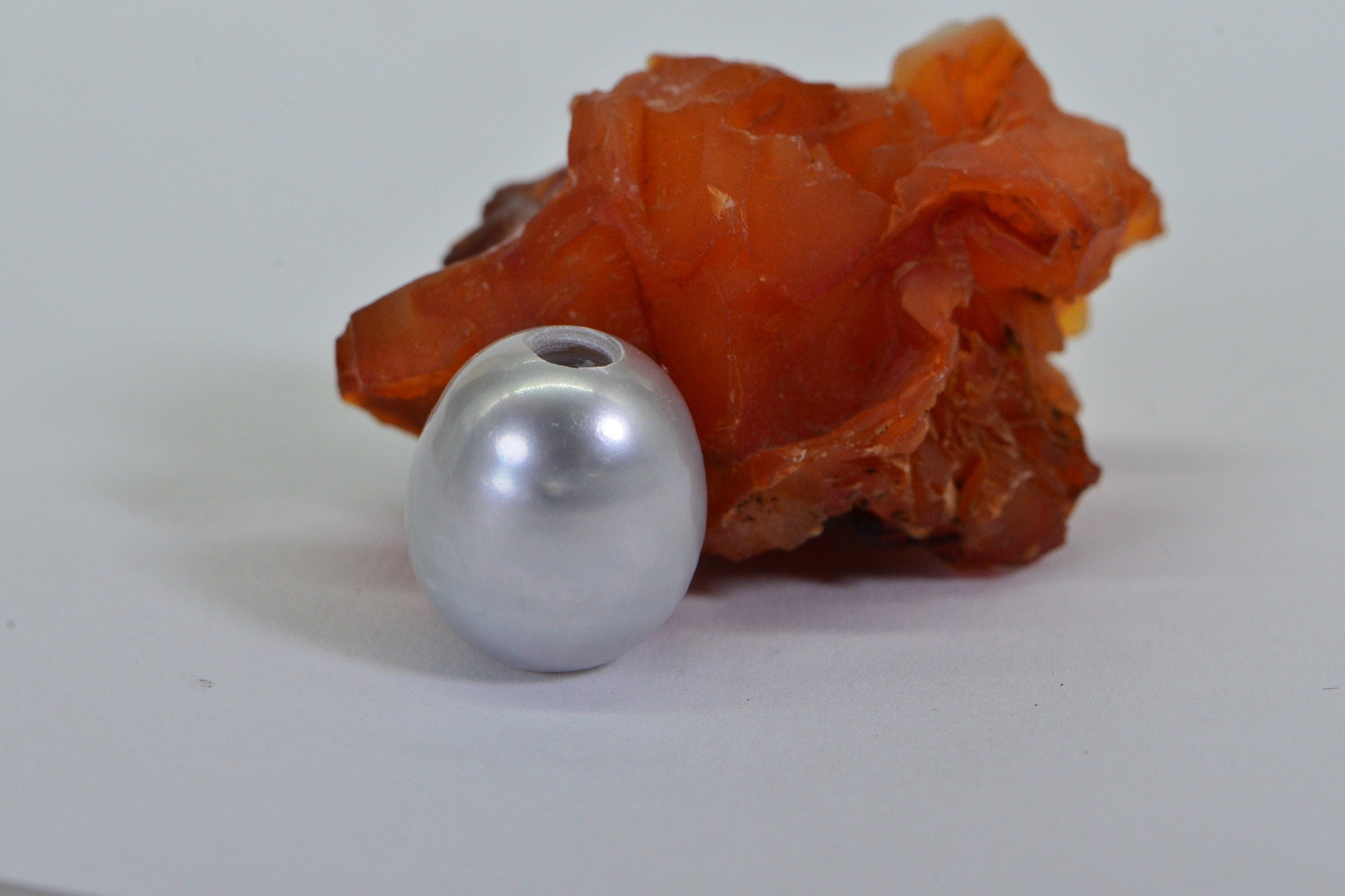 Gray Freshwater Pearl Bead: 14x12mm Large Rice Shape, 3mm Hole
