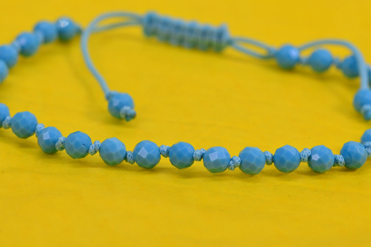 Turquoise Sleeping Beauty Beaded Bracelet: Adjustable Boho Anklet