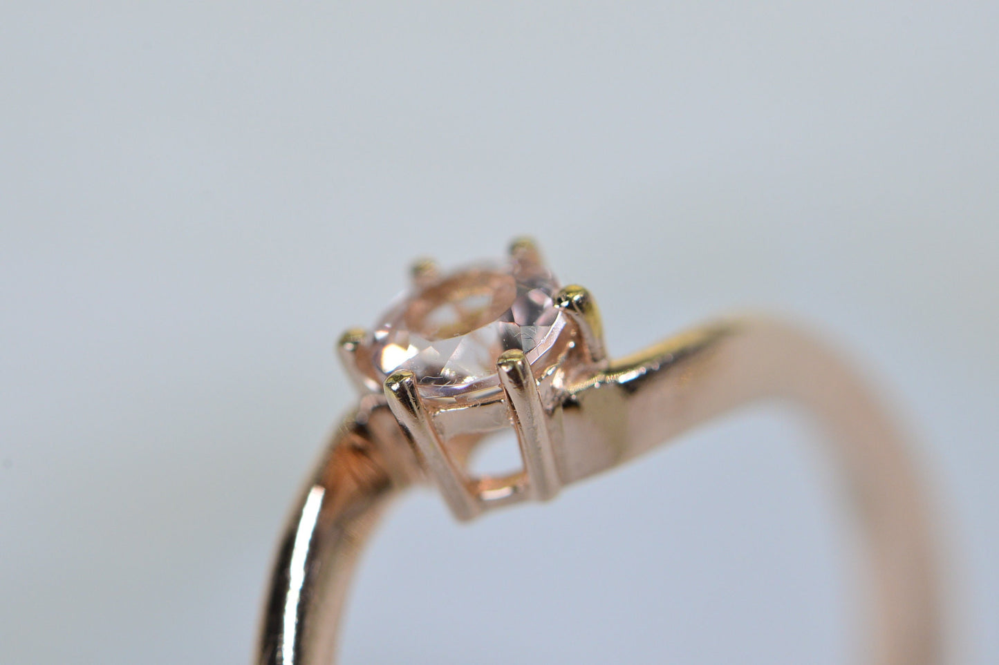 Morganite Engagement Ring: Rose Gold Over Sterling Silver, Round Cut