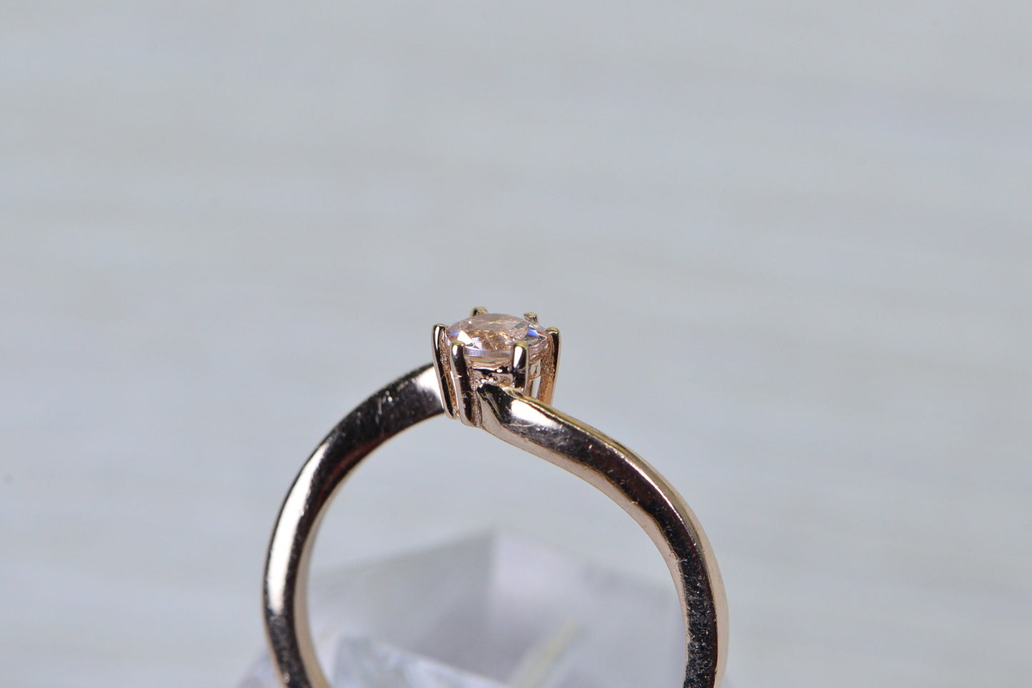 Morganite Engagement Ring: Rose Gold Over Sterling Silver, Round Cut