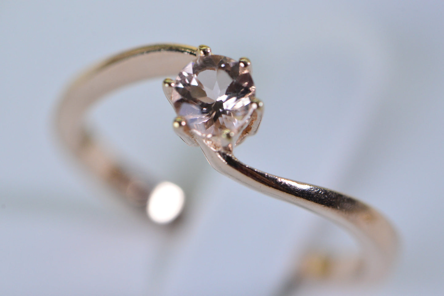 Morganite Engagement Ring: Rose Gold Over Sterling Silver, Round Cut