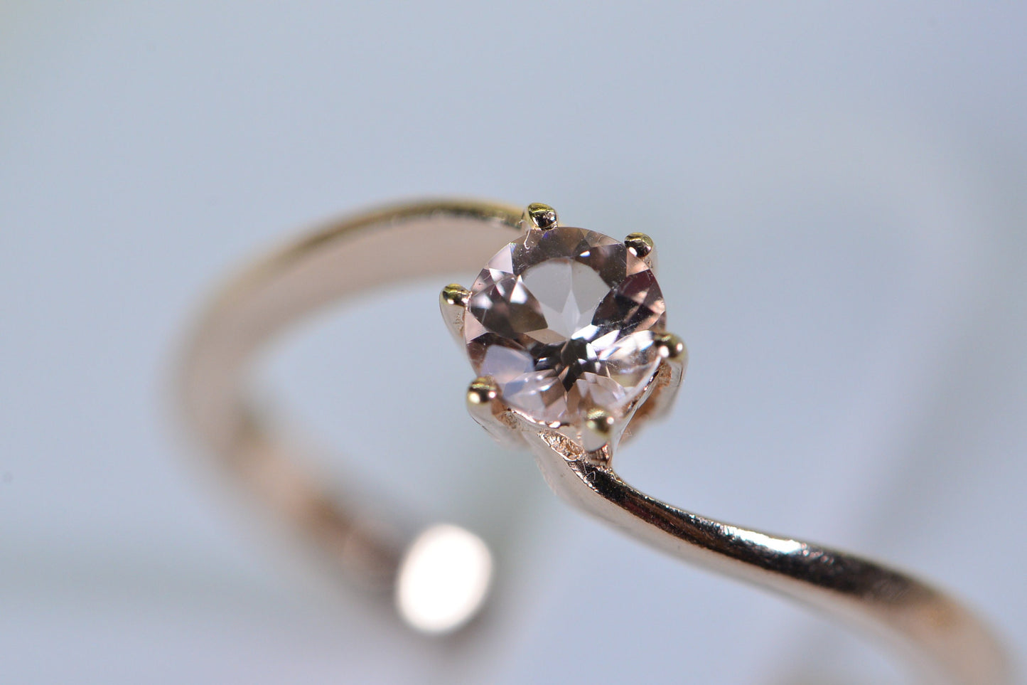 Morganite Engagement Ring: Rose Gold Over Sterling Silver, Round Cut