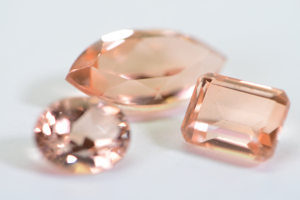 Morganite Doublet Quartz  Faceted Marquise  Cabochon Loose Gems Multi size Morganite Gemstone