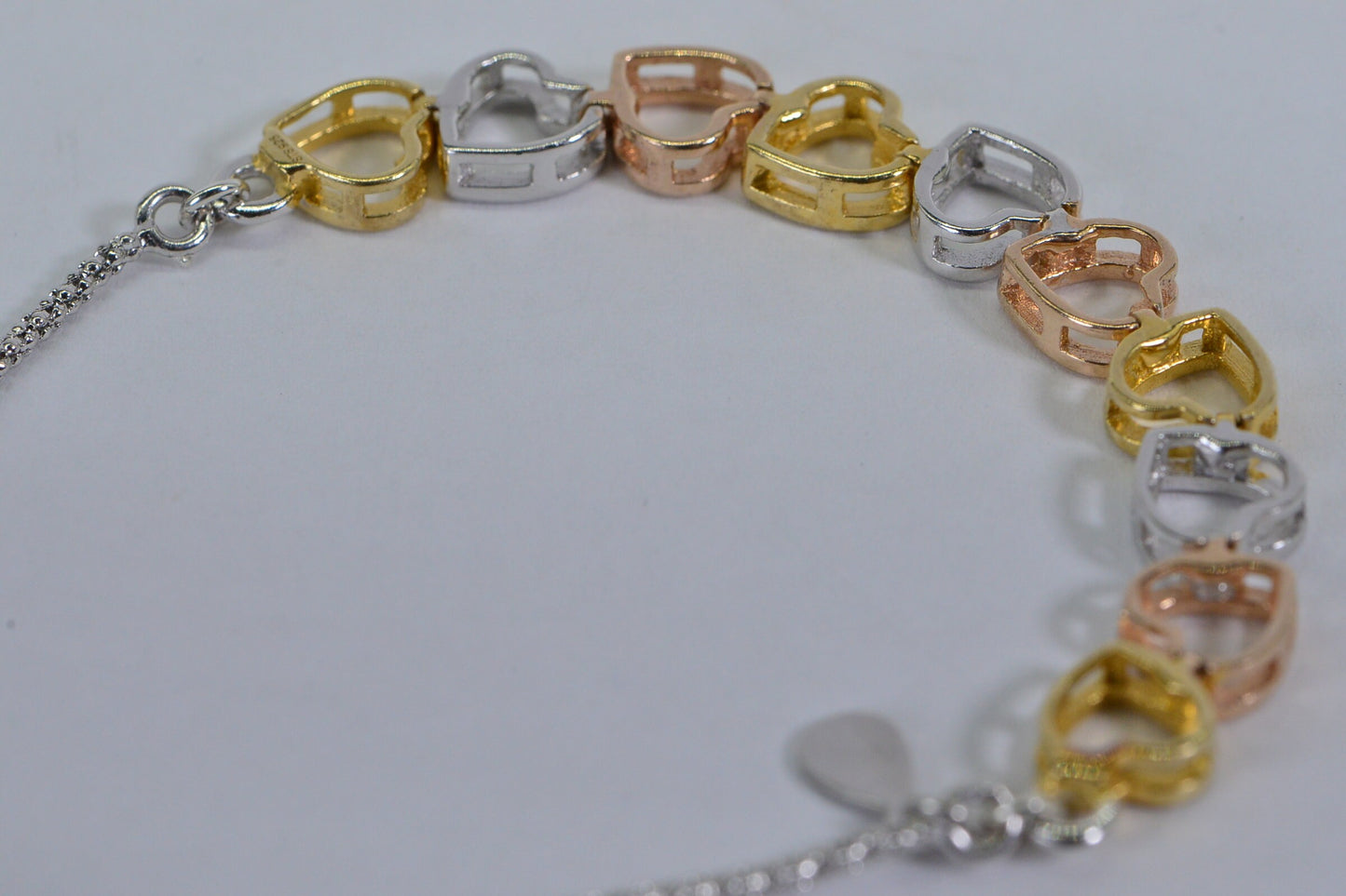 Multi-Color Heart Bolo Bracelet: 14K Gold Plated Sterling Silver