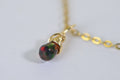 Ethiopian Black Opal Charm: 14K Gold Filled Wire Wrapped Pendant