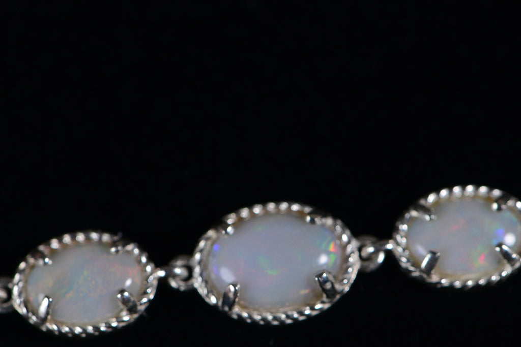 Australian Opal Bracelet: Sterling Silver Bolo, Genuine Gemstone