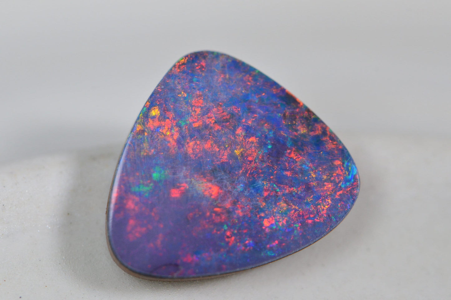2.9ct Australian Black Opal Doublet: Metallic Rainbow Gemstone Cabochon