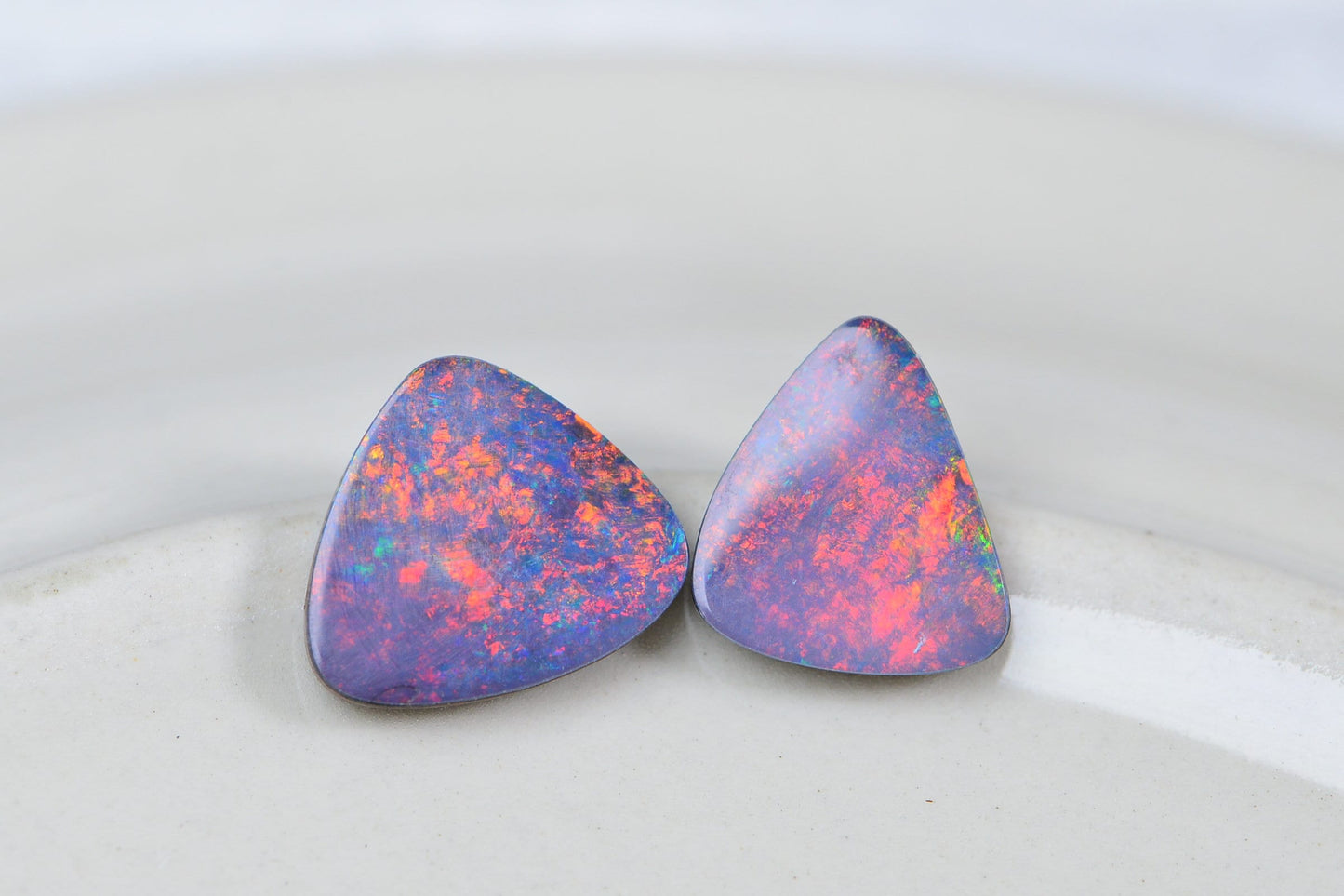 2.9ct Australian Black Opal Doublet: Metallic Rainbow Gemstone Cabochon