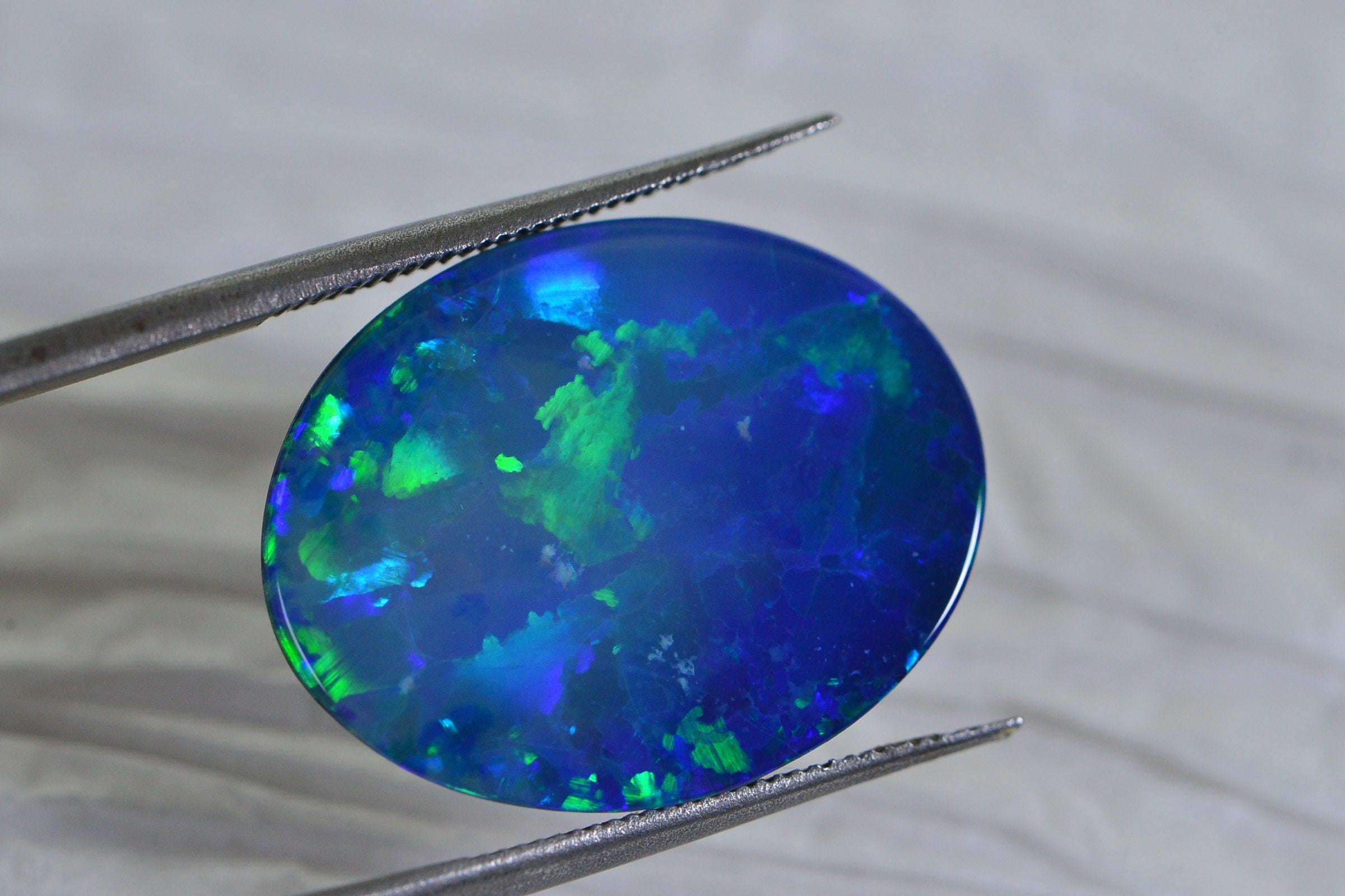 Australian Black Opal Doublet 19X15mm Oval Cabochon 6.73CT