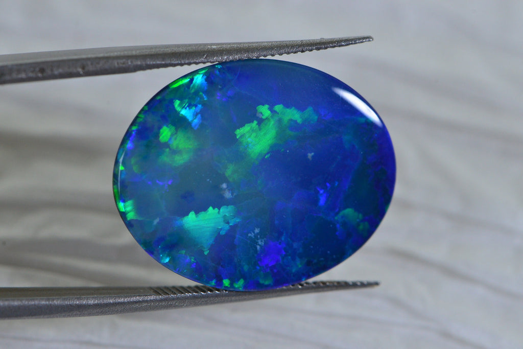 Australian Black Opal Doublet 19X15mm Oval Cabochon 6.73CT