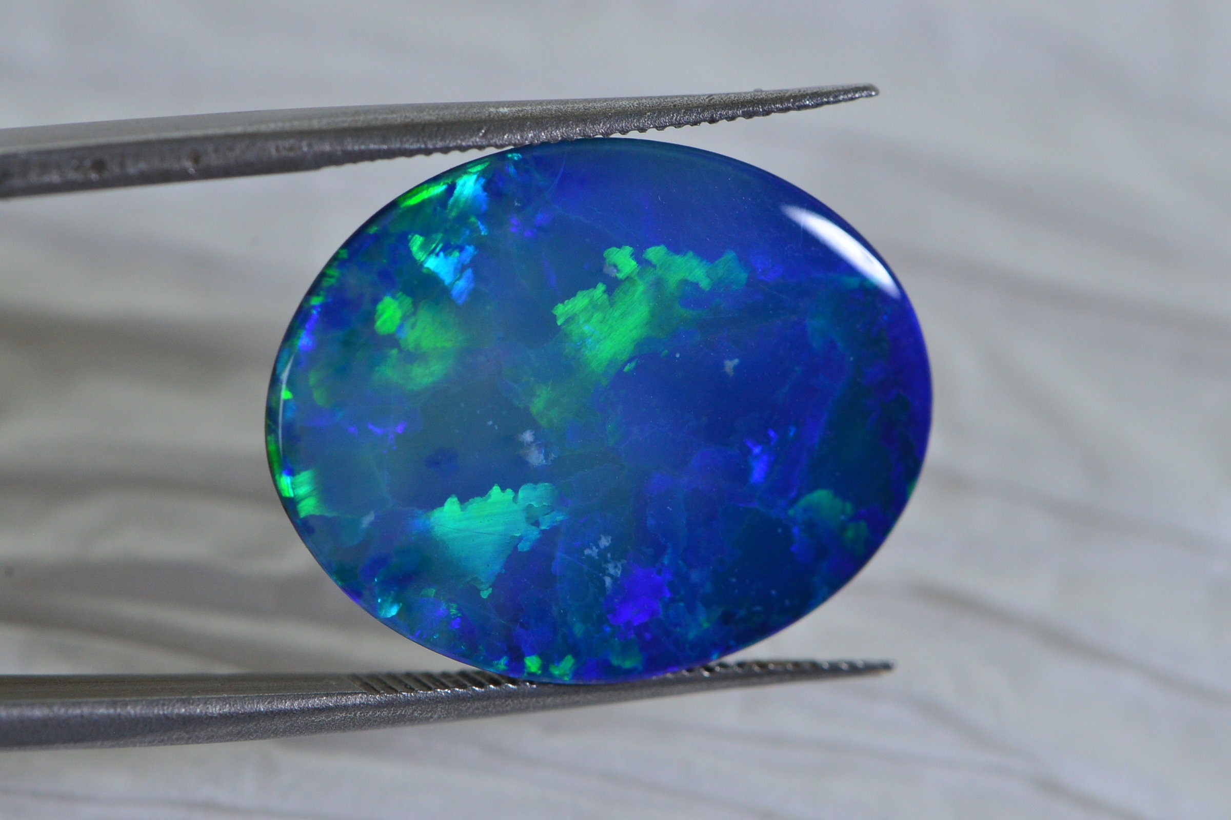 Australian Black Opal Doublet 19X15mm Oval Cabochon 6.73CT