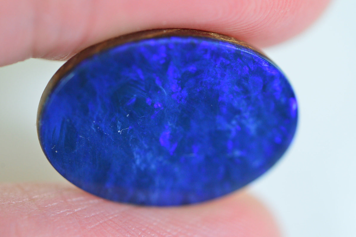 Australian Black Opal Natural Gemstone Cabochons Bright Blue Doublet Boulder Oval 20X14mm