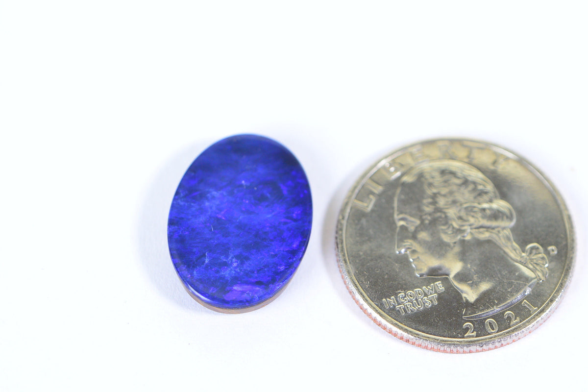 Australian Black Opal Natural Gemstone Cabochons Bright Blue Doublet Boulder Oval 20X14mm