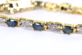 Vintage Green Sapphire Diamond Tennis Bracelet: 14K Gold Over Sterling Silver