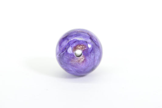 Russian Charoite 15.4mm Handmade Cut Large Hole Gemstone Sphere Ball  Round Beads Natural Gemstone Beads Luxury AAA Jewelry Making Supplies