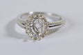 Sterling Silver Halo Ring Blank: Oval Prong Setting, Size 9 US